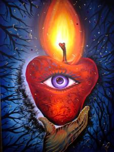 100 Flaming Heart