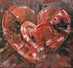 100 Heart Spatula Red